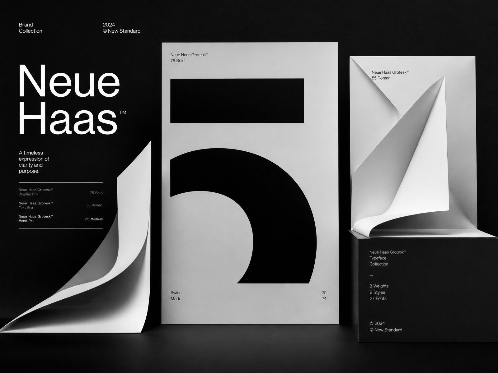 Editorial specimen of a typographic brand identity system